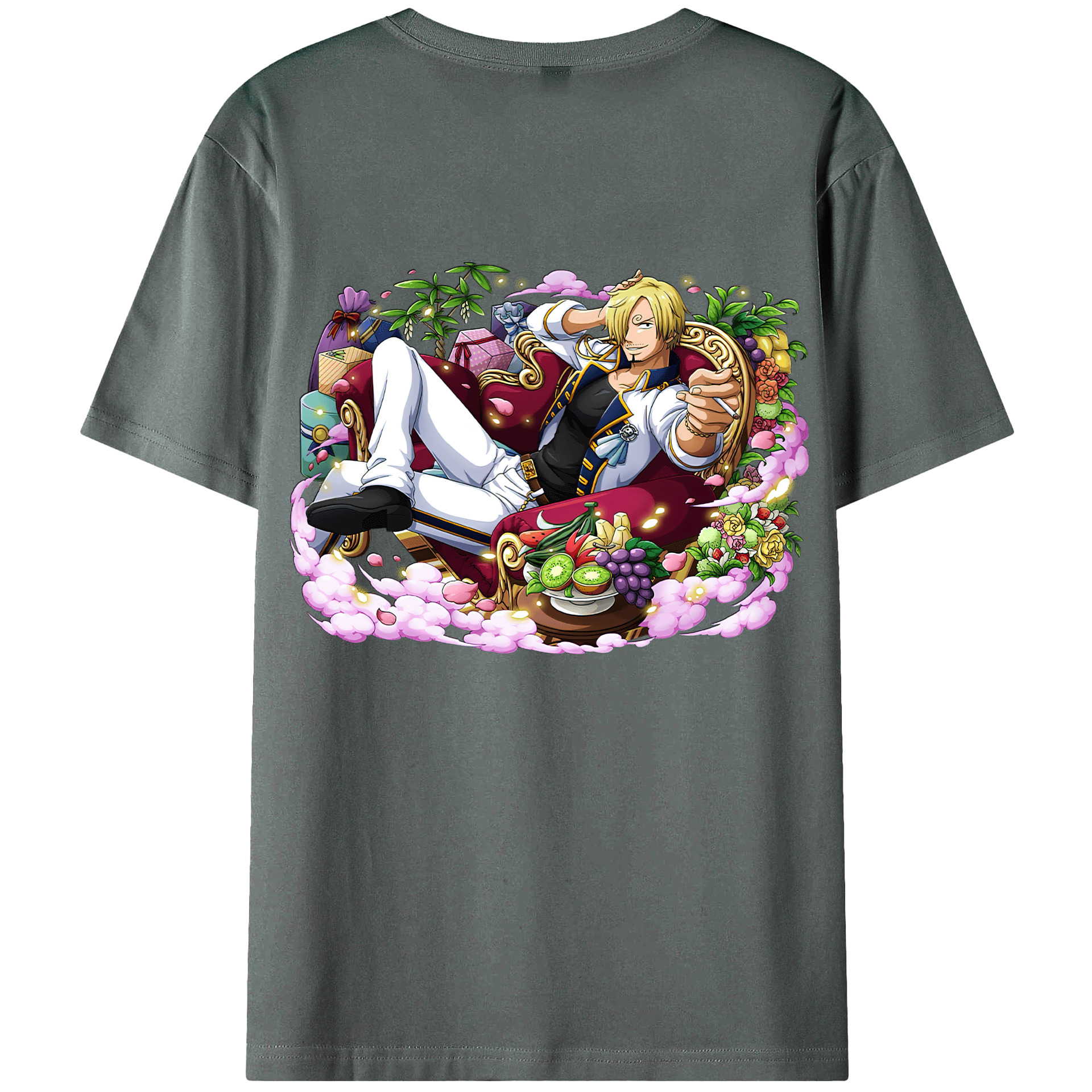 （画像用） ワンピース サンジ ONE PIECE Sanji 綿100％ メンズ半袖Tシャツ（バックプリント） 通気性